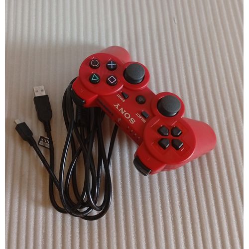 Sony Playstation 3 Wireless Gamepad (Red) + Free Usb Cord