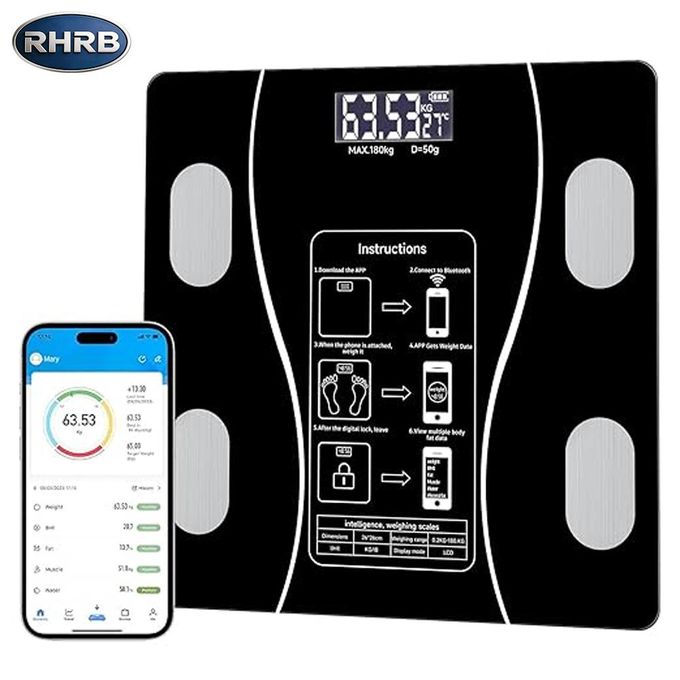 Rhrb Smart Scale For Body Weight & Bluetooth Body Fat Analyzer