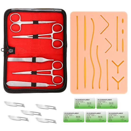 Suturing Practice Kit With Silicone Pad & Instruments thumbnail 2