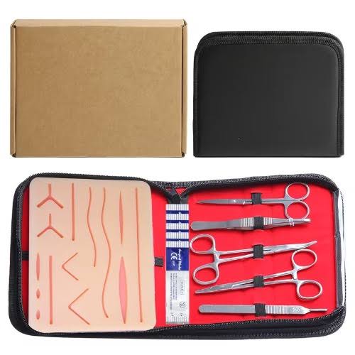 Suturing Practice Kit With Silicone Pad & Instruments