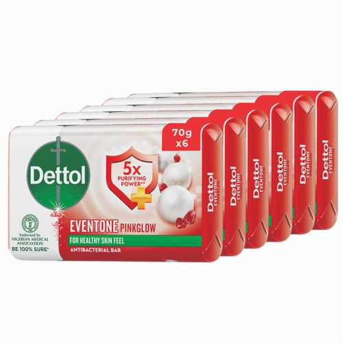 Dettol Soap Pink Glow 70G (Pack Of 6)