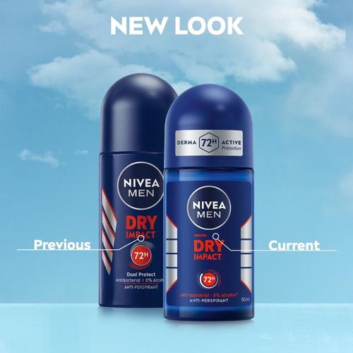 Nivea Dry Impact Roll-On For Men 72H (50Ml Pack Of 3) thumbnail 2