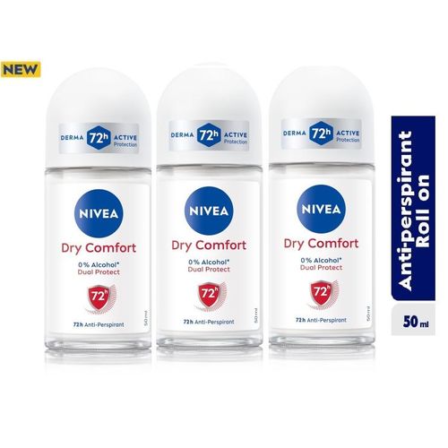 Nivea Dry Comfort Roll-On 72H (50Ml Pack Of 3)