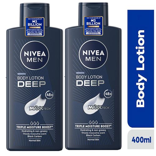 Nivea Men Deep Body Lotion 400Ml (Pack Of 2)