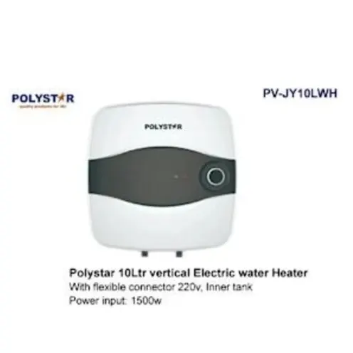 Polystar 10L Vertical Electric Water Heater With Flexible Connector (Pv-Jy10Lwh)