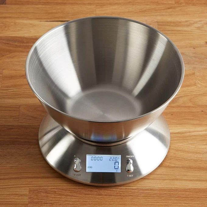 Stainless Steel Digital Kitchen Scale With Removable Bowl (1G Precision)