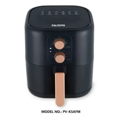 Polystar 5L Air Fryer With Non-Stick Basket - Black (Pv-Jyaf12)