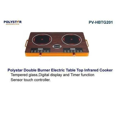 Polystar Digital Infrared Double Burner Electric Cooker With Touch Sensor - 3600W