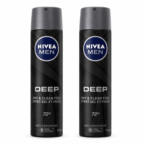 Nivea Deep Anti-Perspirant Spray For Men 200Ml (Pack Of 2)