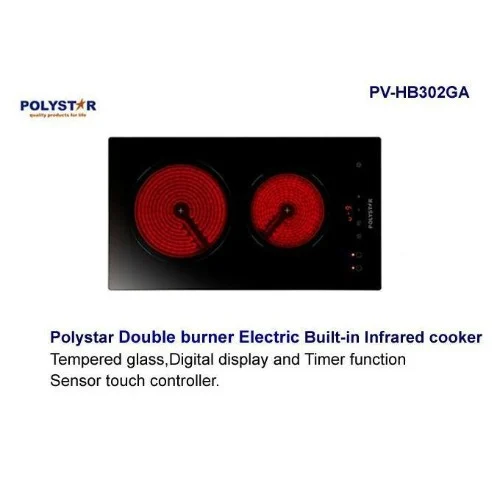 Polystar Double Burner Built-In Infrared Cooker - 2900W thumbnail 2