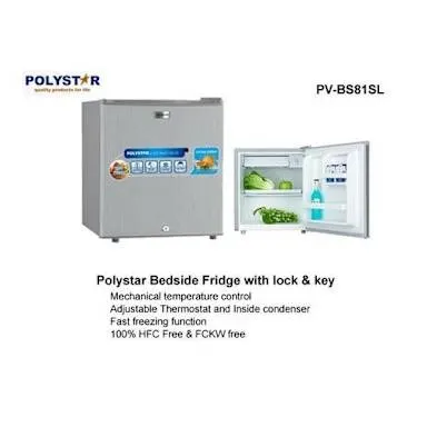 Polystar Bedside Refrigerator With Key Lock - 45L