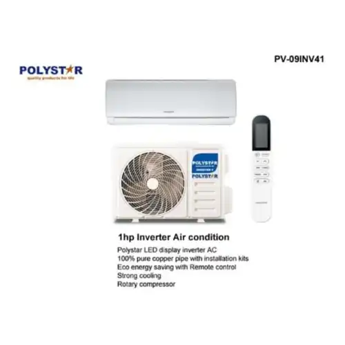 Polystar 1Hp Inverter Split Air Conditioner With Installation Kit