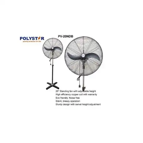 Polystar Industrial Copper Motor Standing Fan - 20 Inches