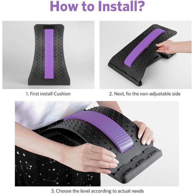 Back Stretcher Multilevel Lumbar Support Device For Lower Back Pain Relief With Massage Points thumbnail 3