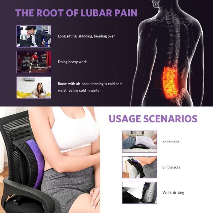 Back Stretcher Multilevel Lumbar Support Device For Lower Back Pain Relief With Massage Points thumbnail 2