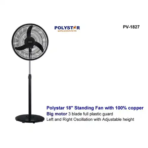 Polystar 18-Inch Standing Electric Copper Fan