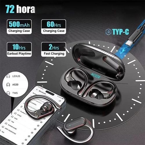 Gtygo Earphones Wireless Bluetooth Earhooks Touch Control Earbuds thumbnail 3
