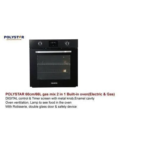 Polystar Electric & Gas Built-In Oven With Digital Control And Timer Screen thumbnail 2