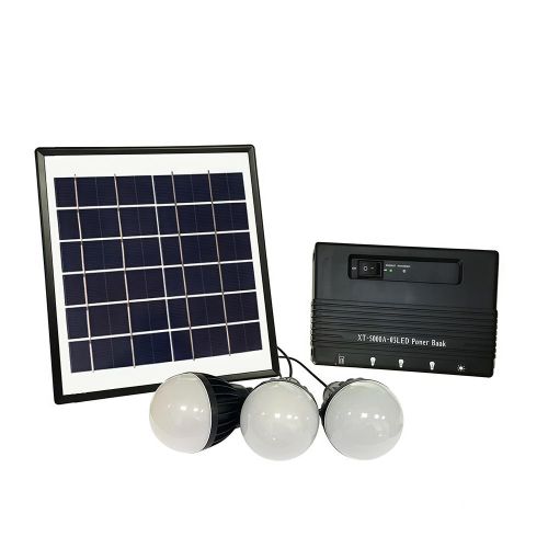 3-Bulb Solar Light With Solar Panel And Rechargeable Lithium Battery