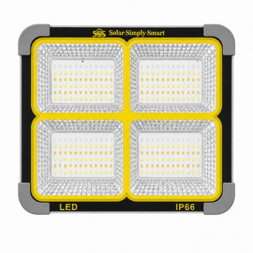 Sss 300W Solar Rechargeable Emergency Light With Phone Charging, 4 Light Modes & Battery Display-Grey thumbnail 4