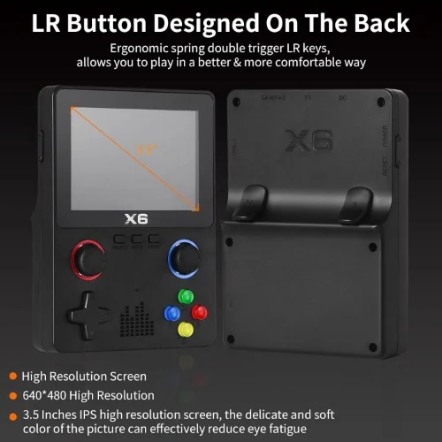 X70 Handheld Retro Game Console (7.0-Inch Screen, Dual 3D Joysticks, 1000+ Built-In Games) thumbnail 4