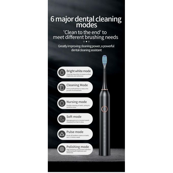 Deep Clean Fully Automatic 4-Wave Soft-Bristled Intelligent Electric Toothbrush (Black) thumbnail 2