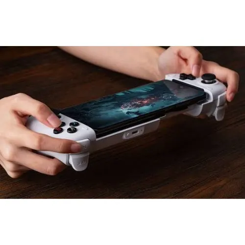 Telescoping Wireless Mobile Game Controller (Cyan/Red Switch-Style Design)