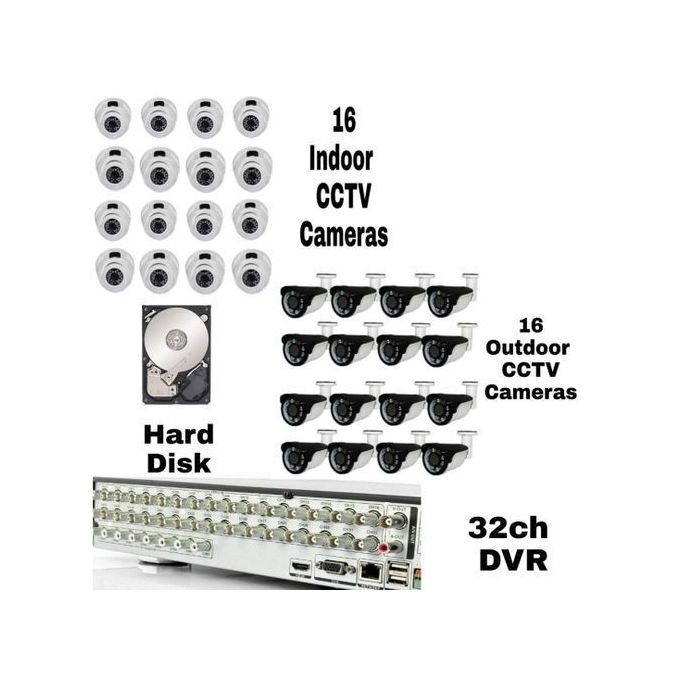 32-Channel 5Mp Ahd Dvr Security System With 16 Outdoor And 16 Indoor 5Mp Cameras & 1Tb Hdd