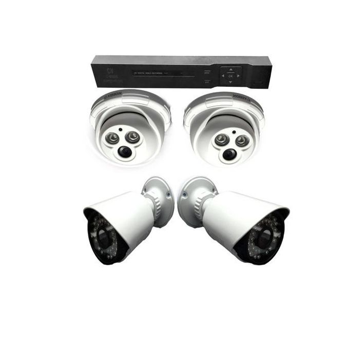 Generic Cctv 720P Hd (1.3Mp) Security System With 2 Indoor, 2 Outdoor Cameras & 4-Channel Dvr