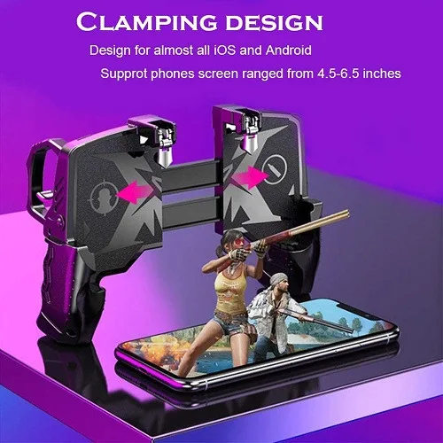 Mobile Game Controller Trigger Fire Button Controller Joystick Grip (4.5-6.5 Inch)