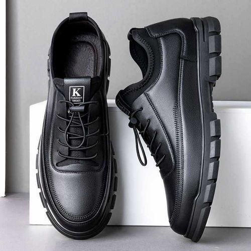 Kangerdun Men's Business Casual Low-Top Sneakers Black