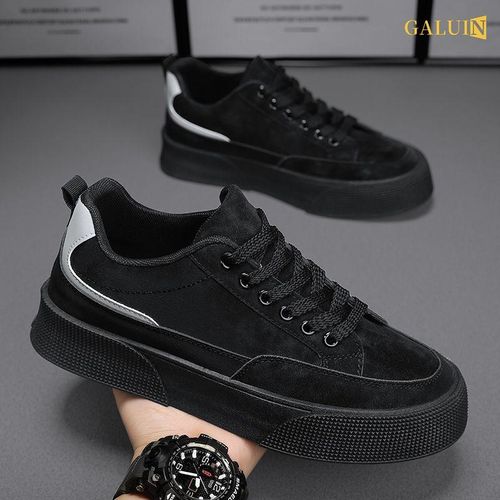Galuin Men's Thick Sole Casual Shoes Black