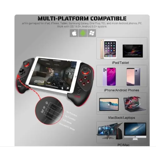 Ipega Pg-9083S Wireless Bluetooth Game Controller (Red Knight / Telescopic Tablet & Phone Gamepad) thumbnail 2