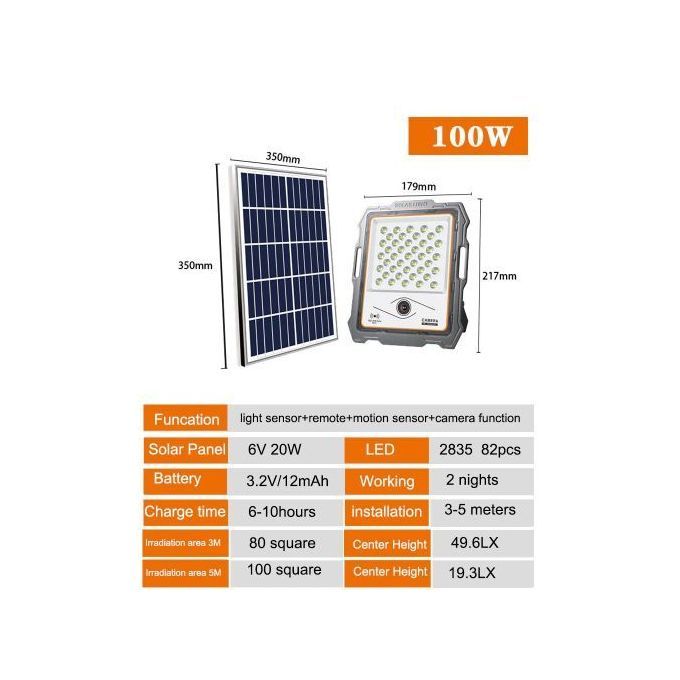 Outdoor Solar Flood Light With Integrated Cctv Security Camera thumbnail 2