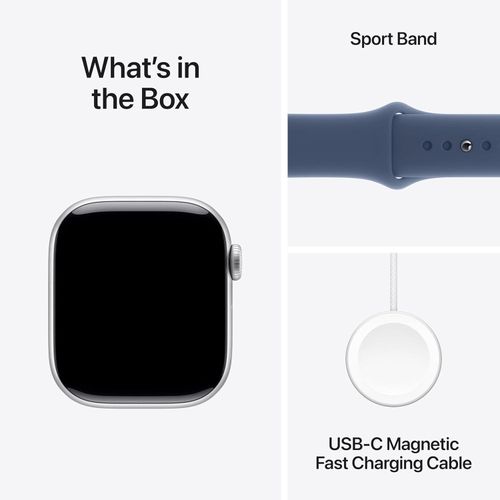 Apple Watch Series 10 Gps 42 Mm Smartwatch - Silver Aluminium Case - Denim Sport Band - M/L thumbnail 3