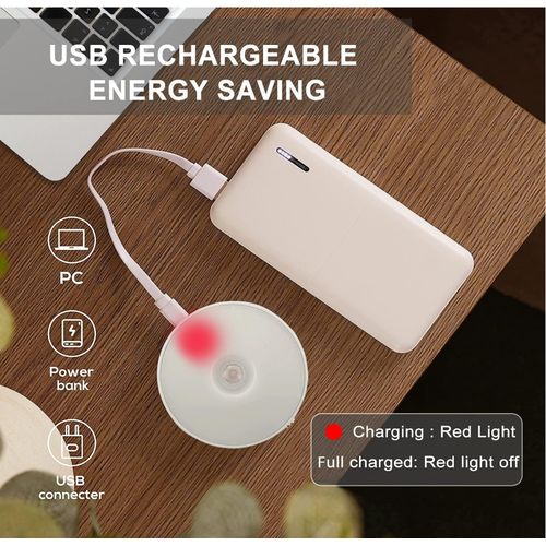 2 Pcs 1W Led Rechargeable Motion Sensor White Light With Switch thumbnail 2