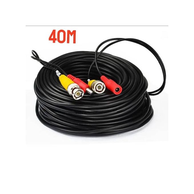 40M Cctv Audio Cable With Bnc & Dc Plug Power Connectors