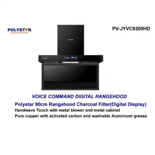 Polystar High-End Range Hood Extractor Hood With Motion Control, Voice Command & Detachable Design - 90Cm