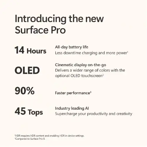 Surface Pro (11Th Edition) Snapdragon X Plus - 512Gb - 16Gb - With Keyboard - Black thumbnail 4
