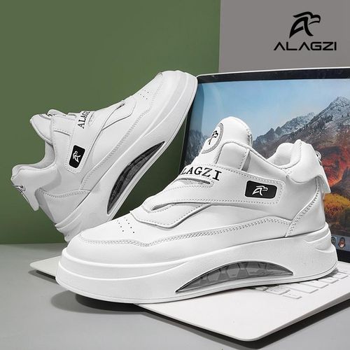Alagzi 2025 Men's High Top Board Shoes Black White