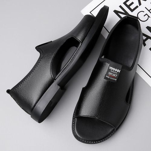 Zarsyn Men's Slip-On Leather Sandals Casual Open Toe