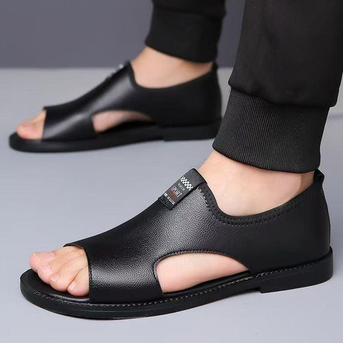 Zarsyn Men's Slip-On Leather Sandals Casual Open Toe thumbnail 2
