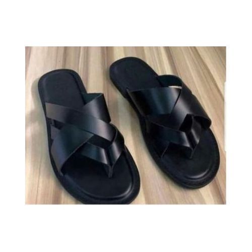 Classic & Simple Male Black Crossed Pam Slips