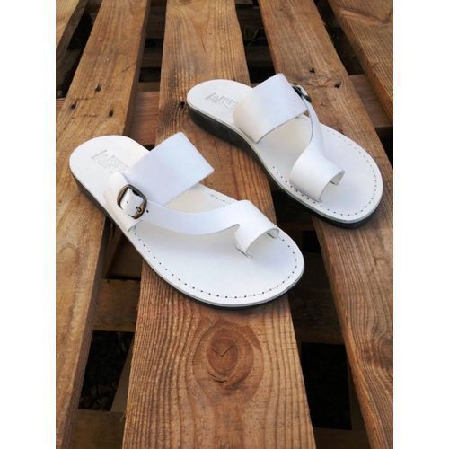 Men /Guys Pam Slippers Stylish Leather Slides White Palm