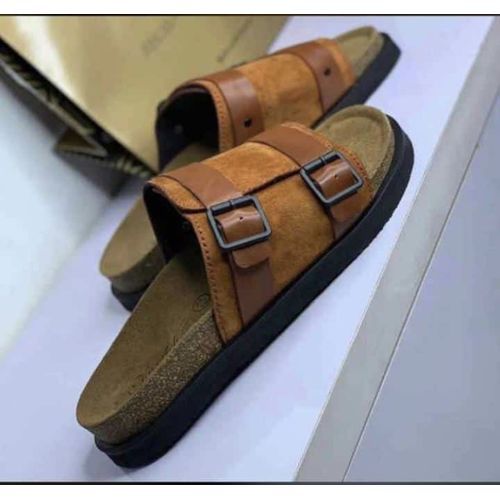 Men’s Leather Pirk Pam Slippers Brown