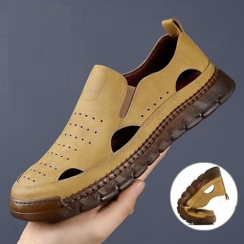 Vanhuhu Men's Breathable Sandals Slippers Brown