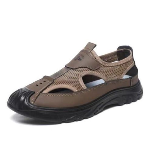 Casual Water-Friendly Closed-Toe Men's Driving Clogs Brown