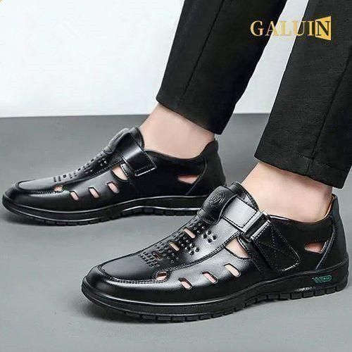 Galuin Men's Breathable Leather Sandals Anti-Slip
