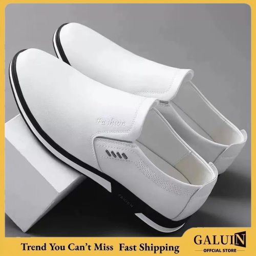 Galuin Men's Leather Loafers & Slip-Ons White