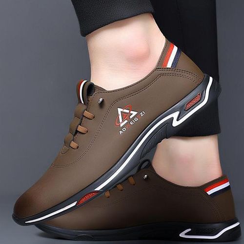 Aidailu Men's Loafers Soft Sole Casual Leather Shoes Brown thumbnail 3